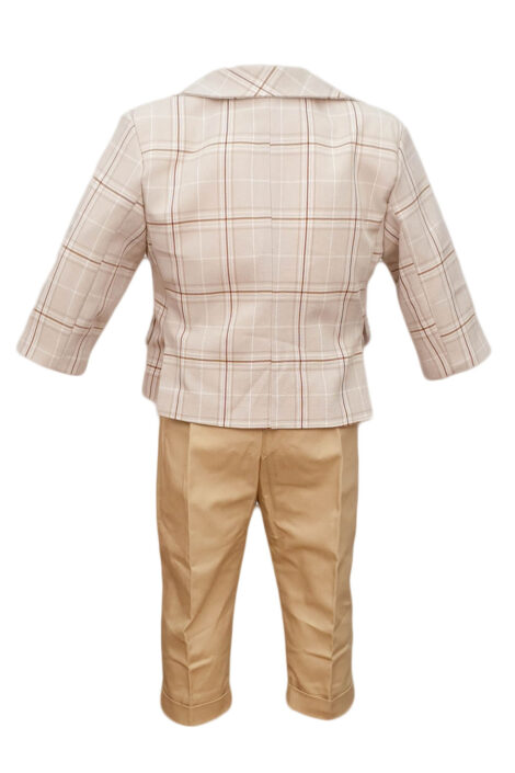 Costum botez, model Baby Boss carouri crem-maro