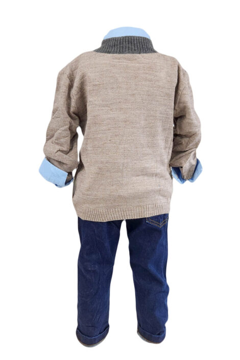 Costum elegant-casual Sergiu, carouri visinii