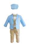 Costum botez, model Basic Trendy, culoare bleu
