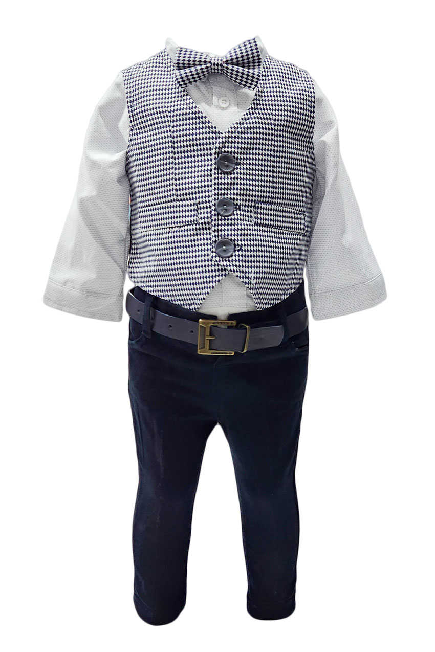 Costum botez elegant culoare bleumarin