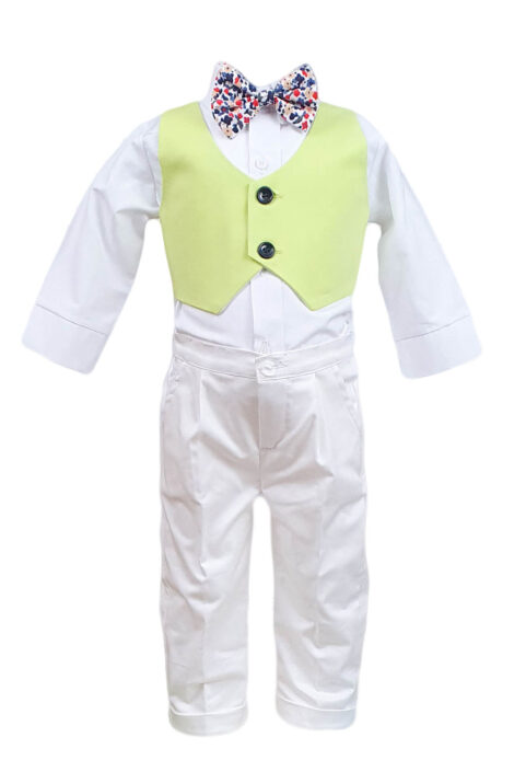 Costum botez, model Player, culoare verde