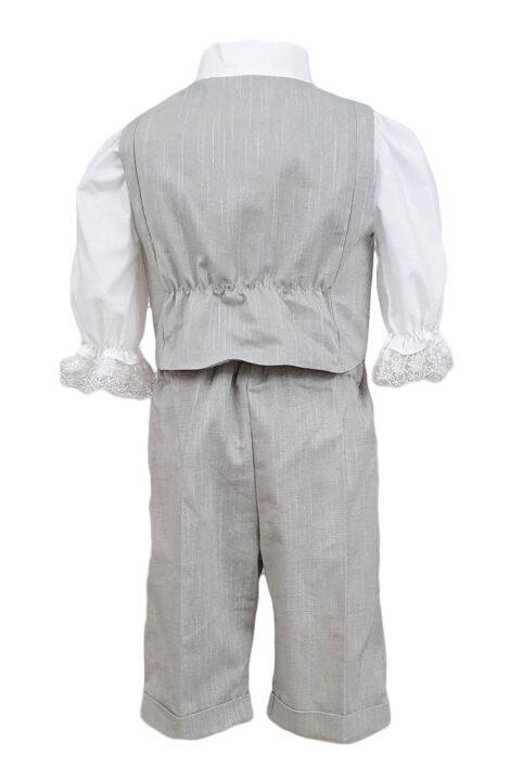 Costum botez casual-elegant, 4 piese gri