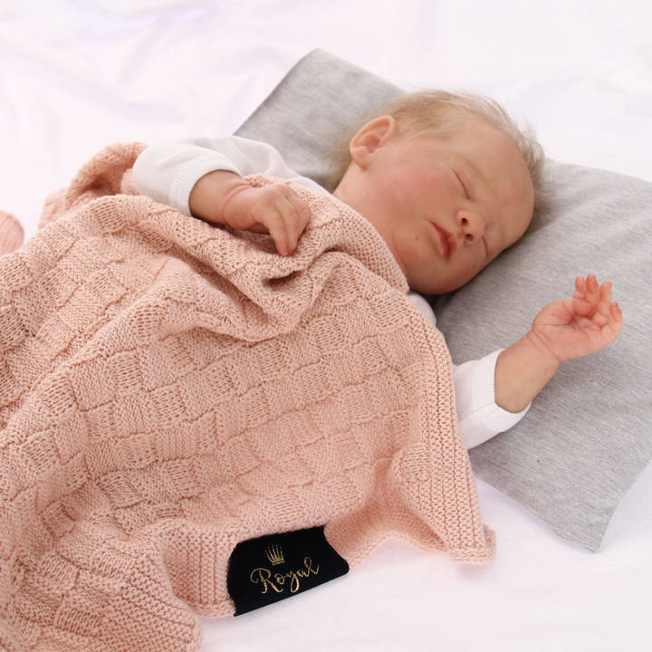 Pătură din lână pentru bebeluși roz, model Elf