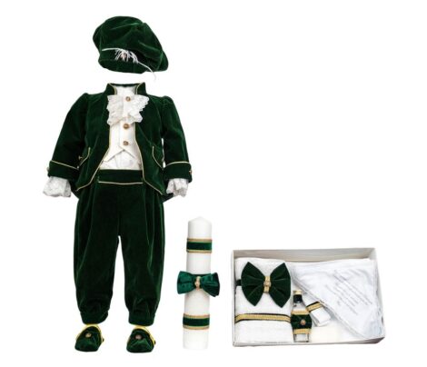 set-botez-printul-fericit-catifea-verde-trei-piese-1.jpg