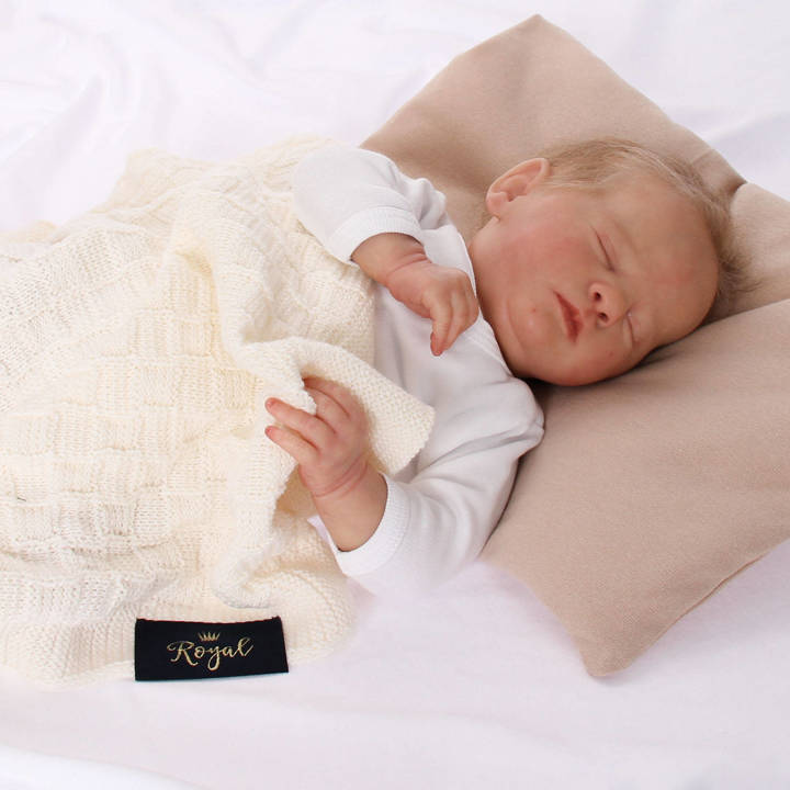 Pătură din lână pentru bebeluși ivoire, model Elf