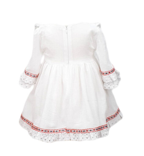 Rochita botez traditionala, 3 piese, culoare alba