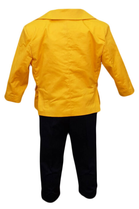 Costum botez, model Baby Boss, galben-negru