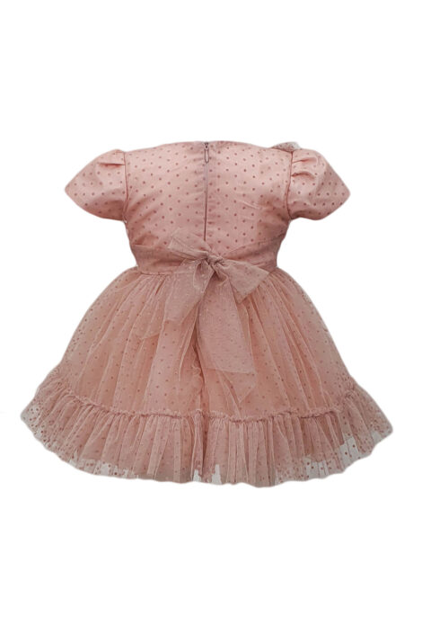 Rochita botez cu maneca scurta, 3 piese, culoare roz