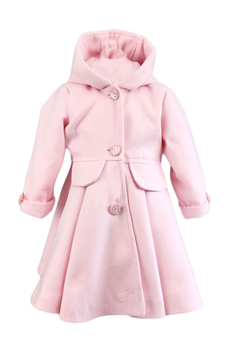 Palton stofa model Eliza, culoare roz