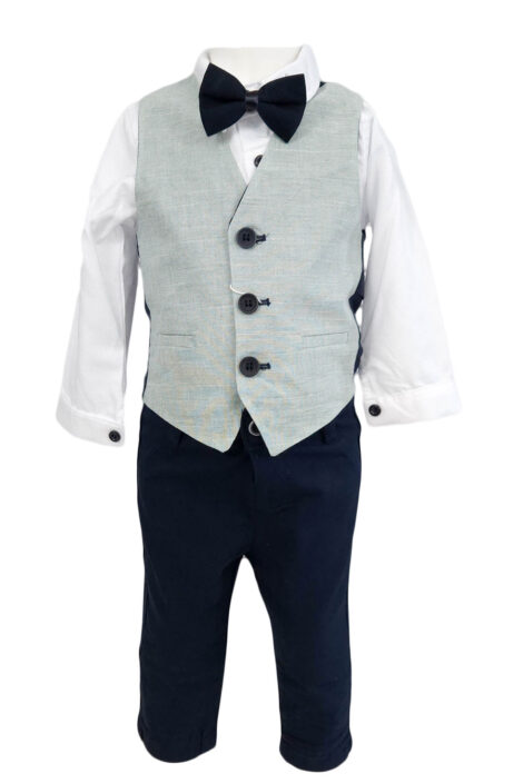 Costum botez, model Dominik, culoare verde