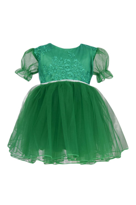 Rochie botez, model Camelia, culoare verde